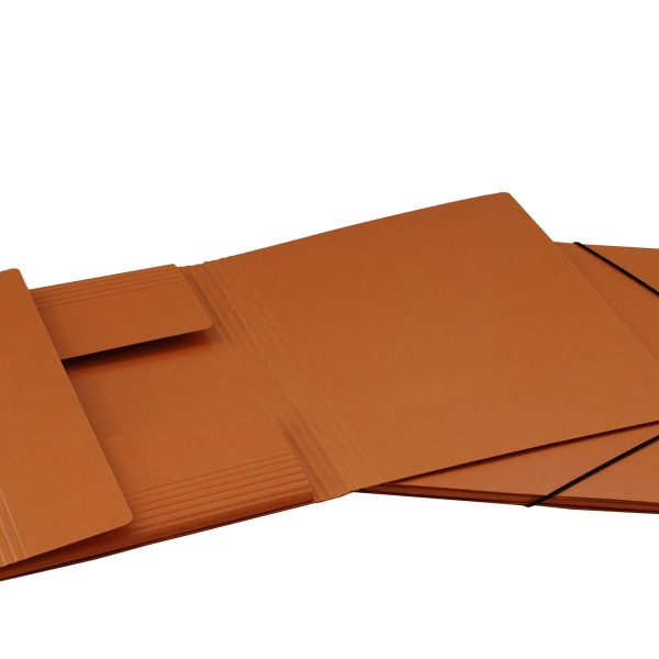 EROLA Gummibandmappe 650my A4 33299 braun Pressspan 3 Klappen