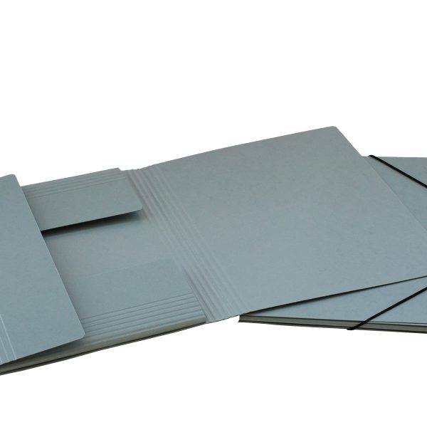 EROLA Gummibandmappe 650my A4 33299 grau Pressspan 3 Klappen