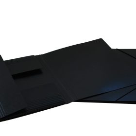 EROLA Gummibandmappe 650my A4 33299 schwarz Pressspan 3 Klappen
