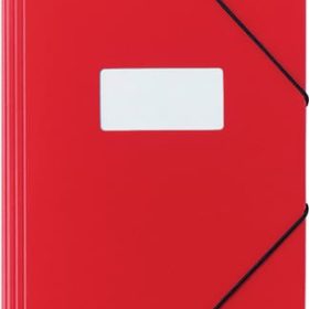 EROLA Gummibandmappe 650my A4 33299F rot Pressspan mit Fenster