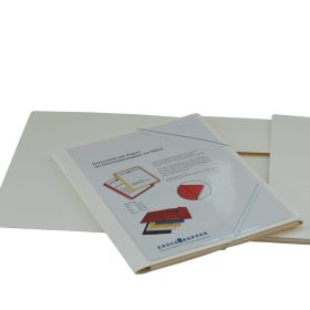 EROLA Gummibandmappe 650my A4 33299S weiss Pressspan m. Fronttasche
