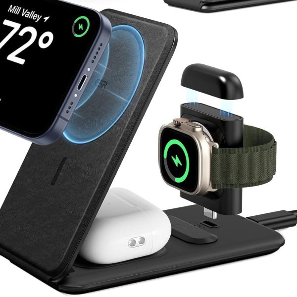 ESR HaloLock 3-in-1 Travel Set 2C5690304 Qi2, Watch, Wirless, Black