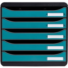 EXACOMPTA Schubladenbox SKANDI A4+ 30934D Big Box, 5 Schubl., blau