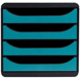EXACOMPTA Schubladenbox SKANDI A4+ 31034D Big Box, 4 Schubl., blau
