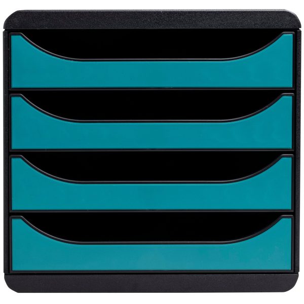 EXACOMPTA Schubladenbox SKANDI A4+ 31034D Big Box, 4 Schubl., blau