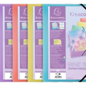 EXACOMPTA Gummibandmappe Aquarel A4 55279E PP ass.