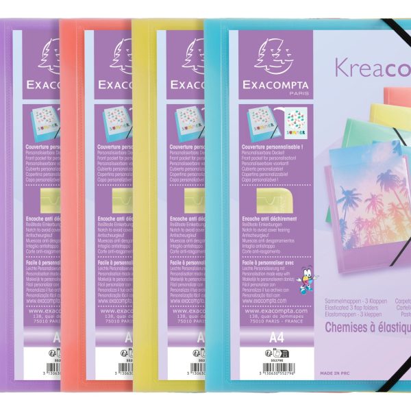 EXACOMPTA Gummibandmappe Aquarel A4 55279E PP ass.