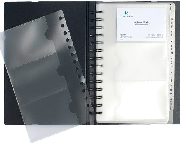 EXACOMPTA Visitenkarten-Buch 145x220mm 75034E schwarz 120 Karten