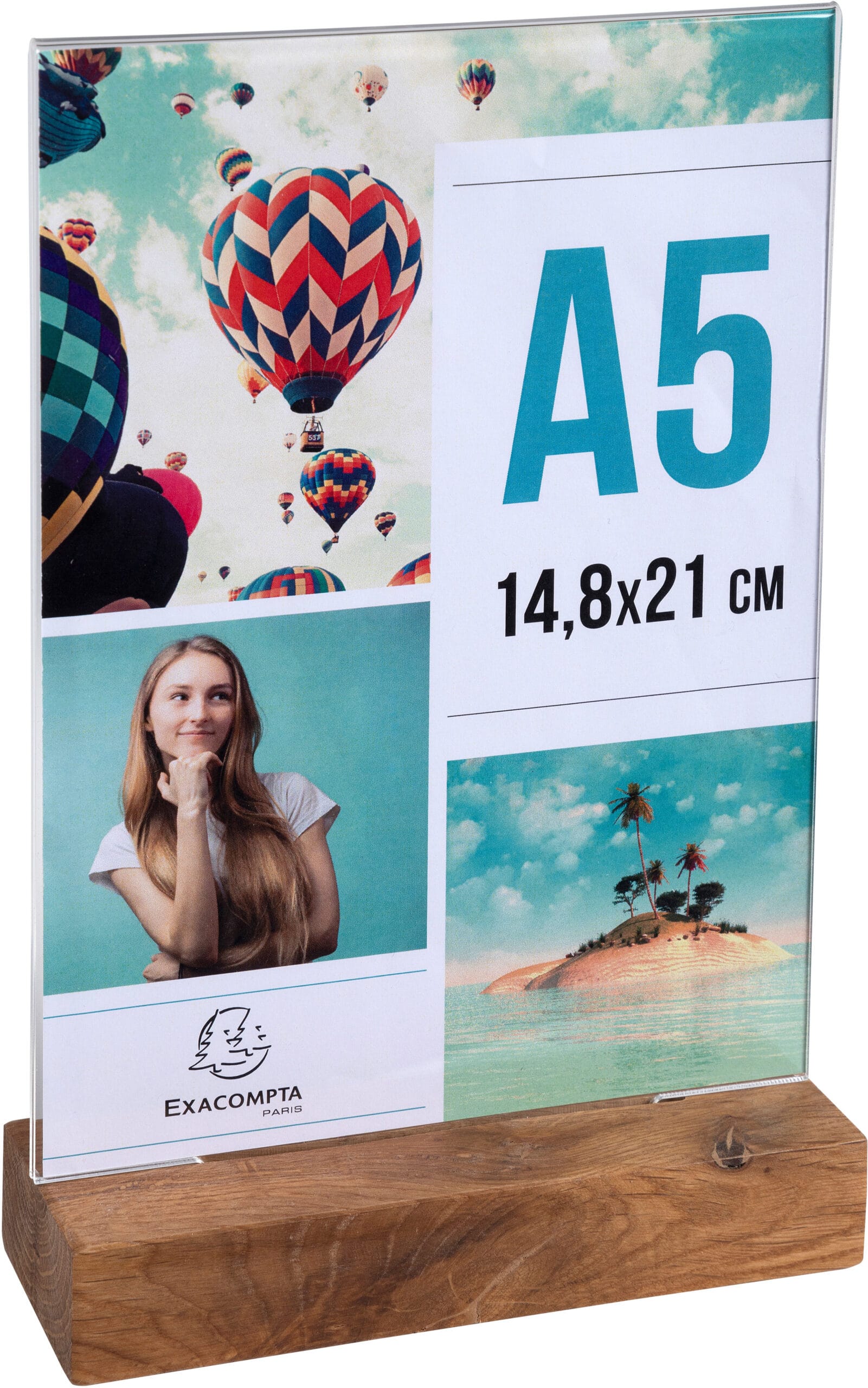 EXACOMPTA-85258D-9002493109391 EXACOMPTA Tischaufsteller A5 85258D transparent, holzs. hoch – Hochwertig & günstig bei ShopDeca