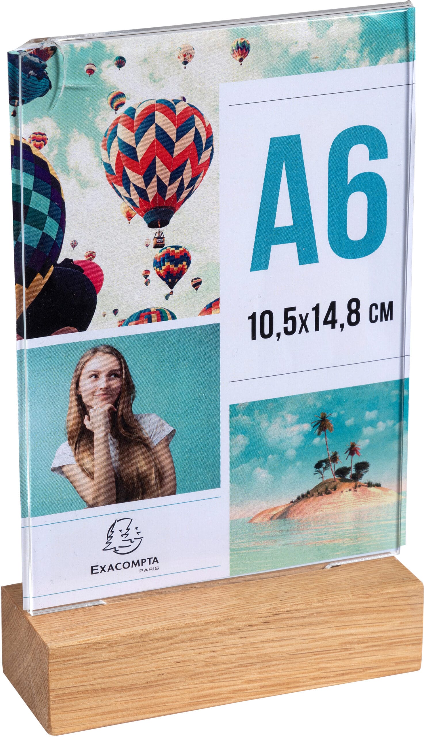 EXACOMPTA-86258D-9002493109407 EXACOMPTA Tischaufsteller A6 86258D transparent, holzs. hoch – Hochwertig & günstig bei ShopDeca