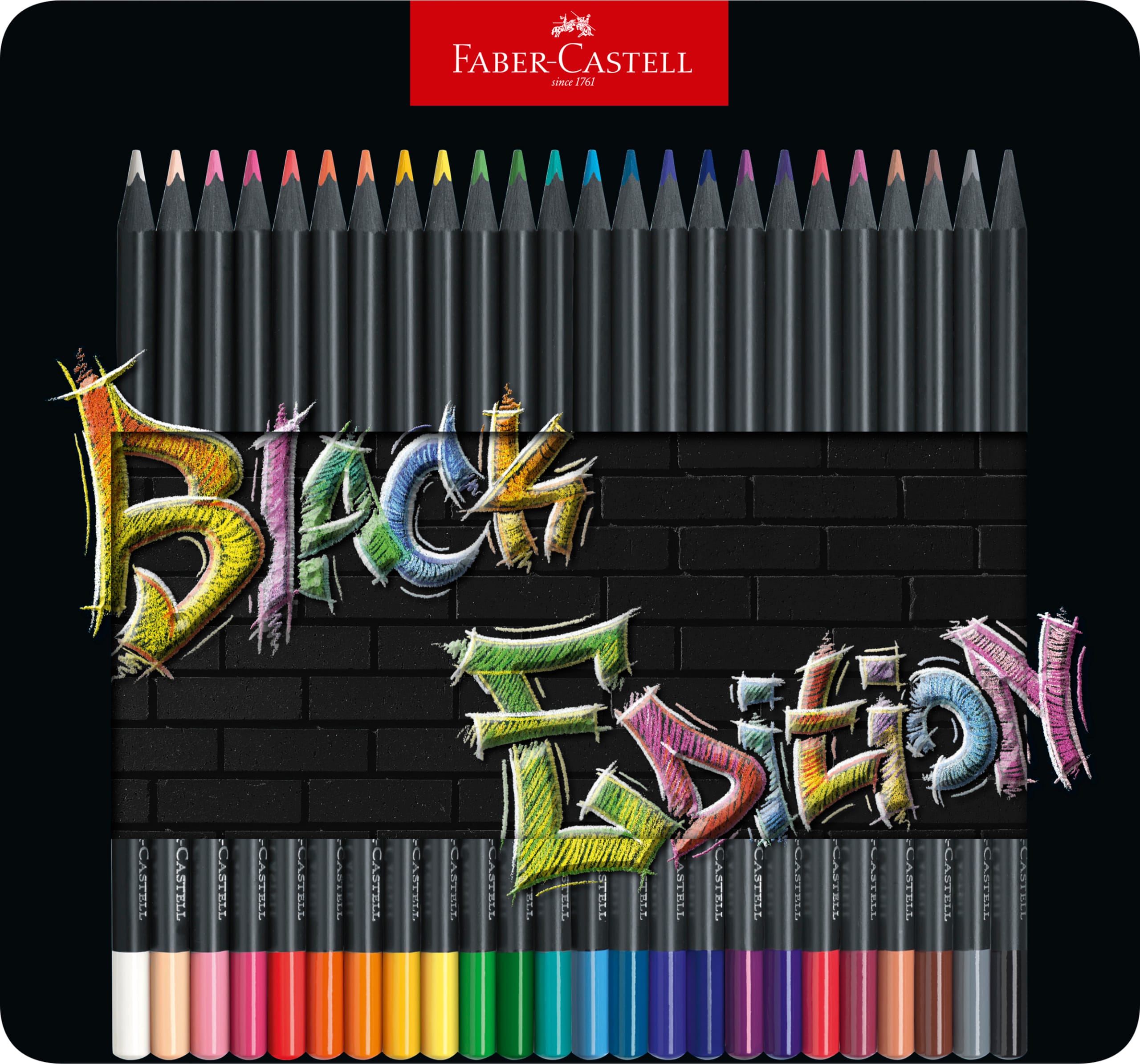 FABER-CASTELL-116425-4005401164258 FABER-CASTELL Farbstifte Black Edition 116425 24 Farben, Metalletui – Hochwertig & günstig bei ShopDeca