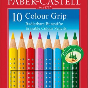 FABER-CASTELL Radierbare Farbstifte GRIP 116613 dreikant, 10 Farben