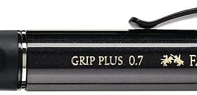 FABER-CASTELL Druckbleistift GRIP PLUS HB 130733 schwarz met., Radierer 0.7mm