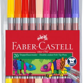 FABER-CASTELL Doppelfasermaler 1/3-5mm 151119 20 Farben, Etui