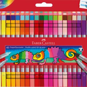 FABER-CASTELL Doppelfasermaler 151140 40 Farben, Etui