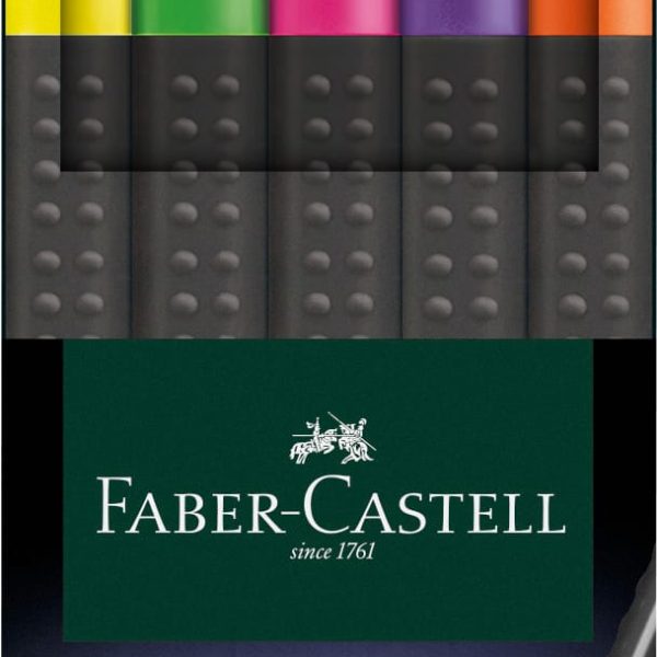 FABER-CASTELL Finepen Grip 0.4mm 151603 5 couleurs, Neon