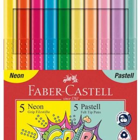 FABER-CASTELL Grip Colours 155312 10 Faren, Neon und Pastell