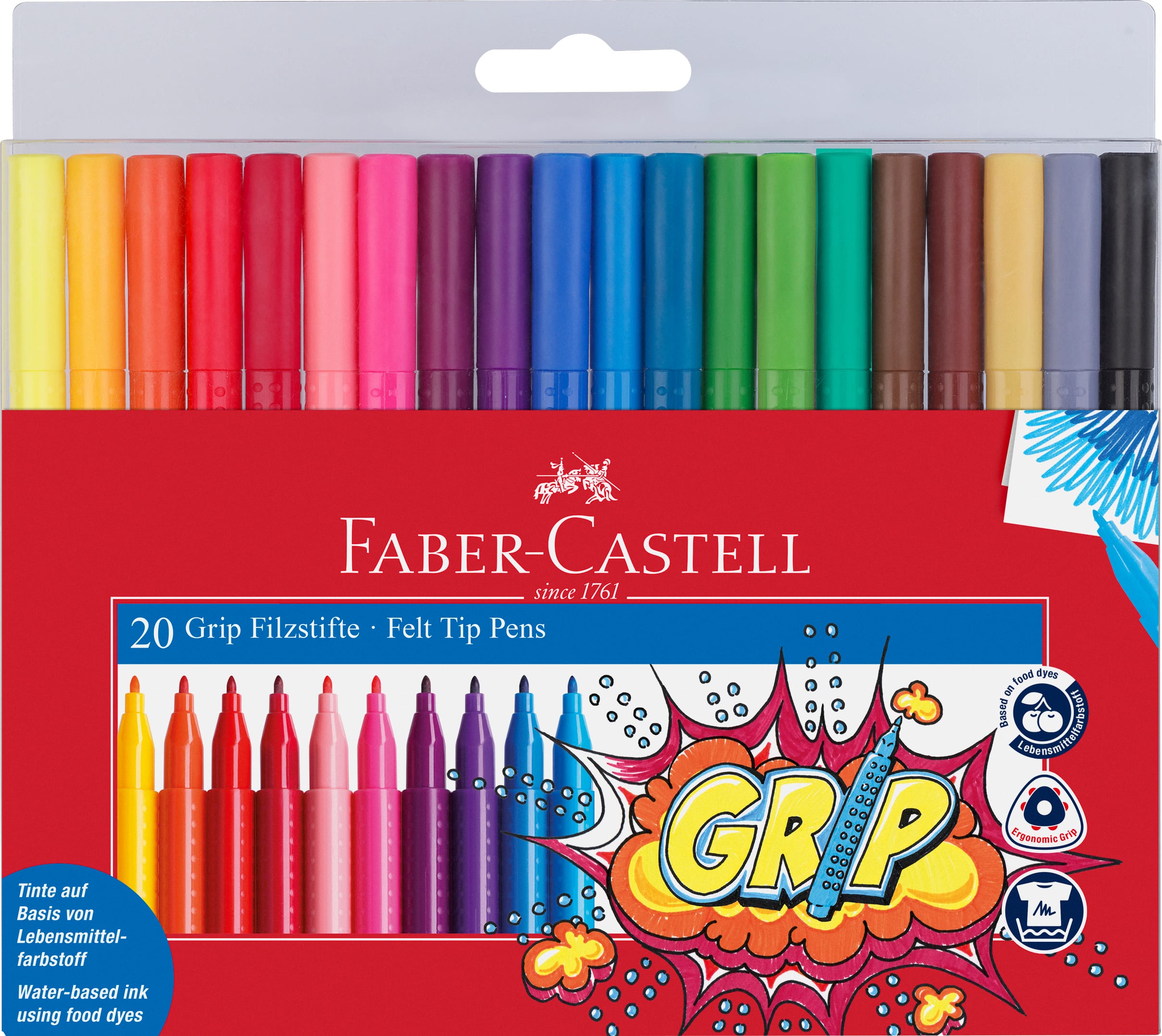 FABER-CASTELL-155320-4005401553205 FABER-CASTELL Grip Colours 155320 20 Farben, Etui – Hochwertig & günstig bei ShopDeca