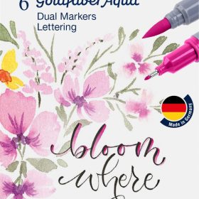 FABER-CASTELL Goldfaber Dual Marker 164524 Lettering, 6 couleurs