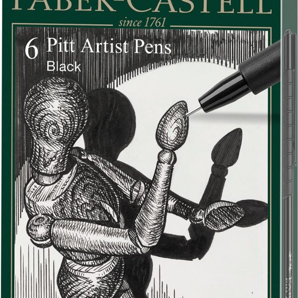 FABER-CASTELL Artist Pen Tuschestift 167154 schwarz 6 Stk.