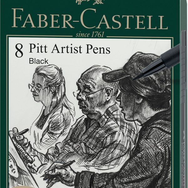 FABER-CASTELL Artist Pen Tuschestift 167158 schwarz 8 Stk.
