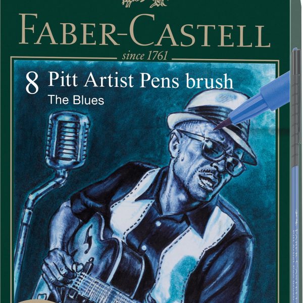 FABER-CASTELL Artist Pen Tuschestift 167173 Blues 8 Stk.