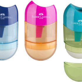 FABER-CASTELL Radierer, Spitzer Trend 183604 3 Farben ass.