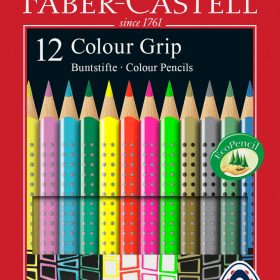 FABER-CASTELL Colour Grip 12er-Kartonetui 201569 4xPastell,4xNeon,4xMetallic