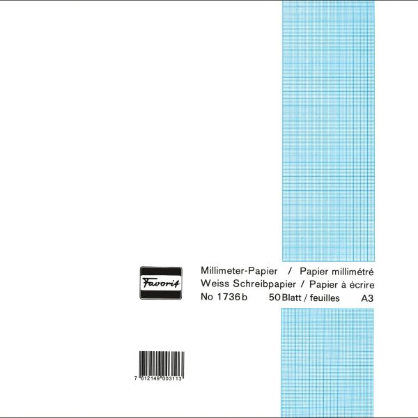 FAVORIT Block A3 1736 B weiss 80g 50 Blatt