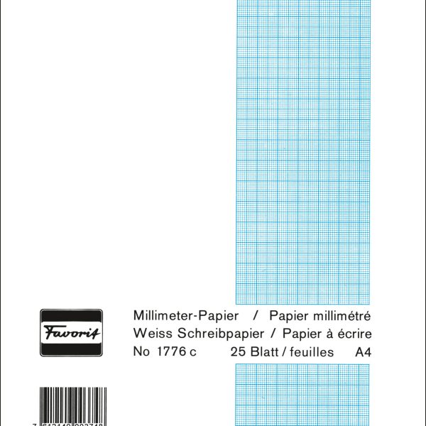 FAVORIT Block A4 1776 C weiss 80g 25 Blatt