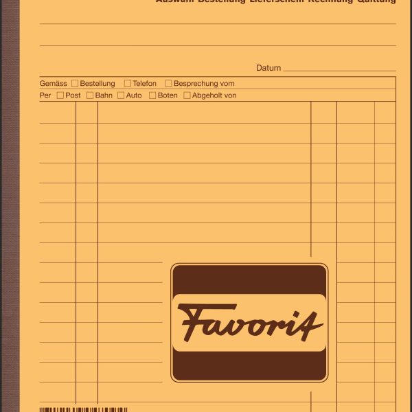 FAVORIT Mehrzweckbuch Deutsch A5 9113 OK Durchschreibepapier 50x2 Blatt