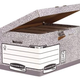 FELLOWES BankersBox Klappdeckel Maxi 1181501 grau/weiss 31x39x56cm