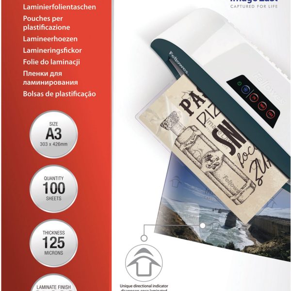 FELLOWES Laminiertasche A3 5307506 glanz, 125my 100 Stk