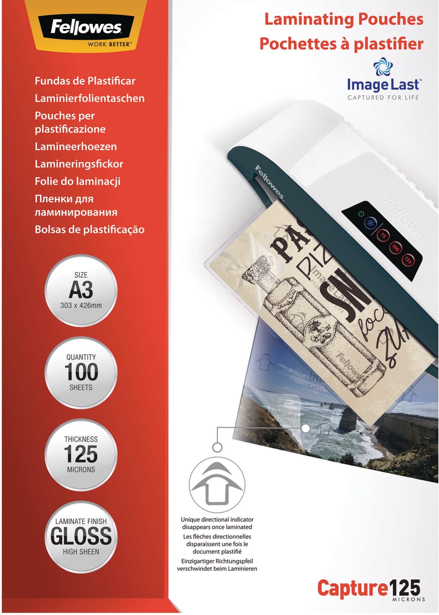 FELLOWES-5307506-0077511530753 FELLOWES Laminiertasche A3 5307506 glanz, 125my 100 Stk – Hochwertig & günstig bei ShopDeca