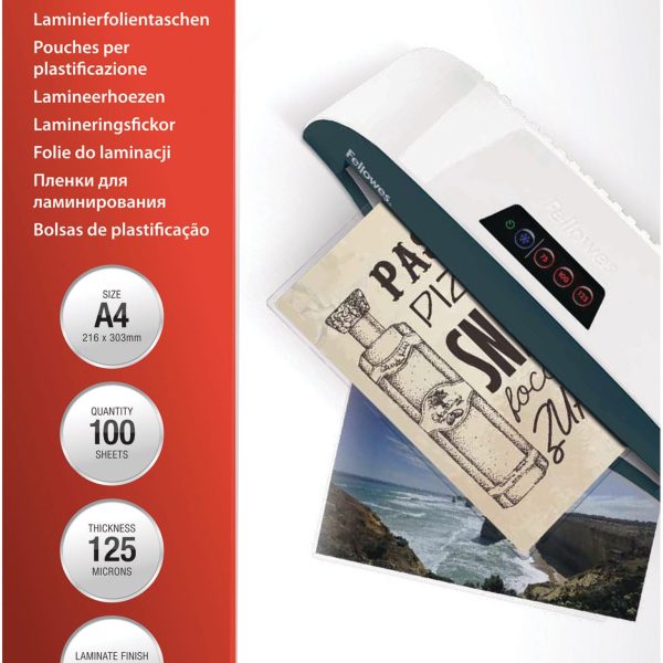 FELLOWES Laminiertasche A4 5328502 matt, 125my 100 Stk