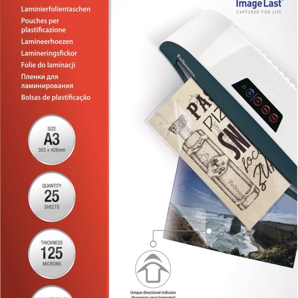 FELLOWES Laminiertasche A3 5396501 glanz, 125my 25 Stk