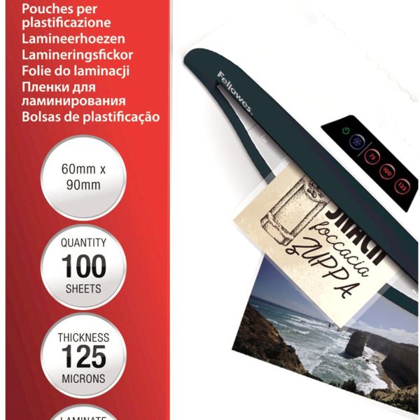 FELLOWES Laminiertasche 60x90mm 5397402 glanz, 125my 100 Stk
