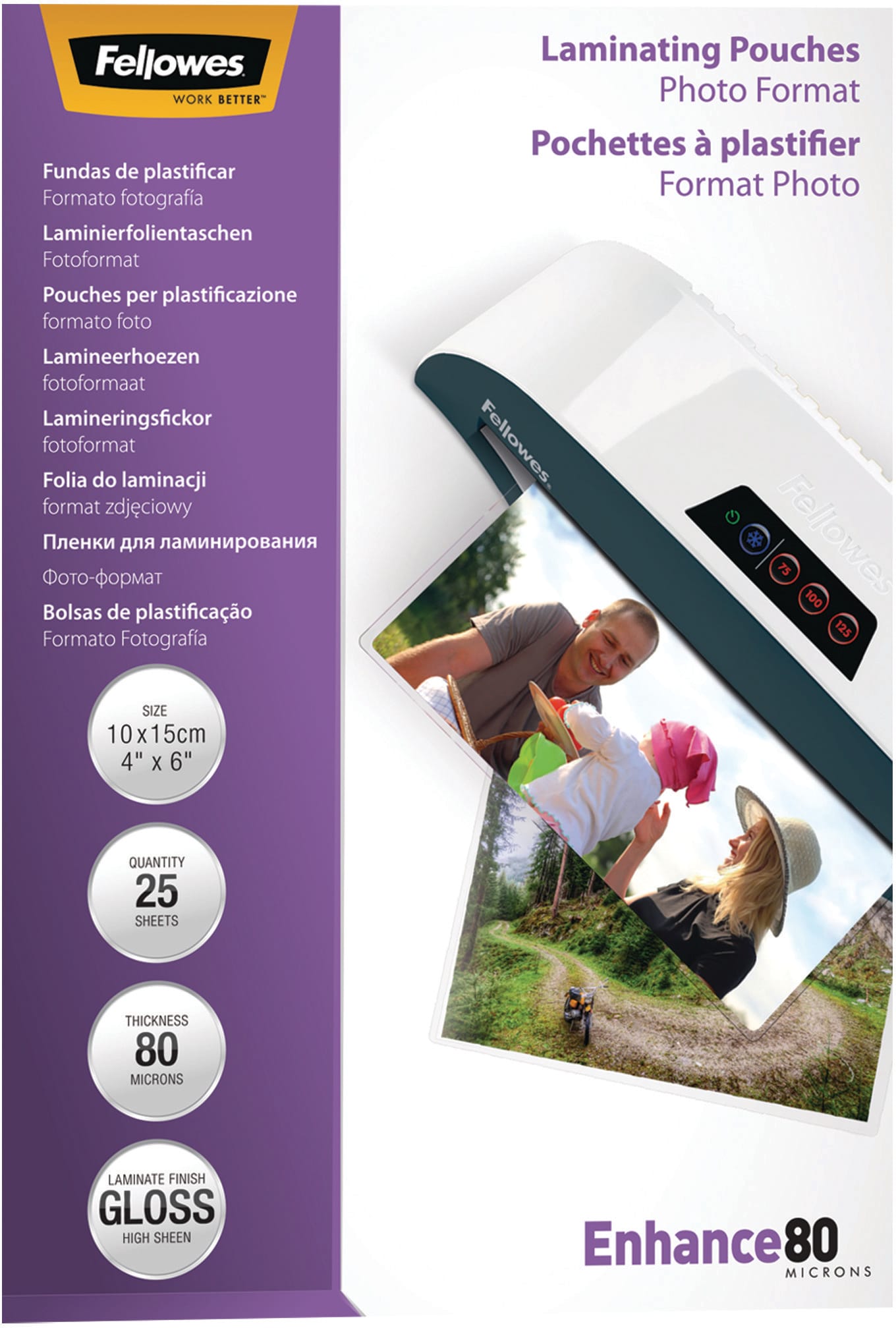 FELLOWES-5440602-0077511544064 FELLOWES Laminiertasche 10x15cm 5440602 glanz, 80my 25 Stk – Hochwertig & günstig bei ShopDeca