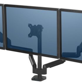 FELLOWES Monitorhalter Platinum Series 8042601 dreifach, schwarz, 2xUSB