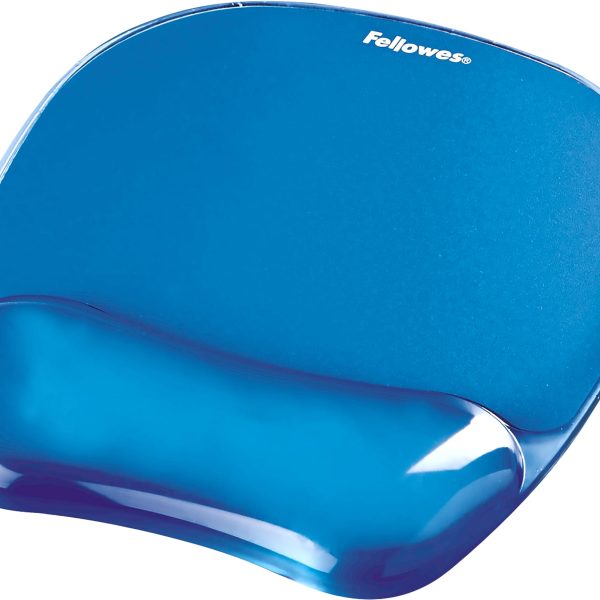 FELLOWES Mausmatte Crystals 9114120 blau, mit Handgelenkauflage