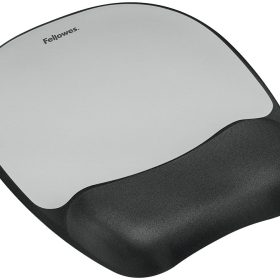 FELLOWES Mausmatte Memory Foam 9175801 silber, mit Handgelenkauflage