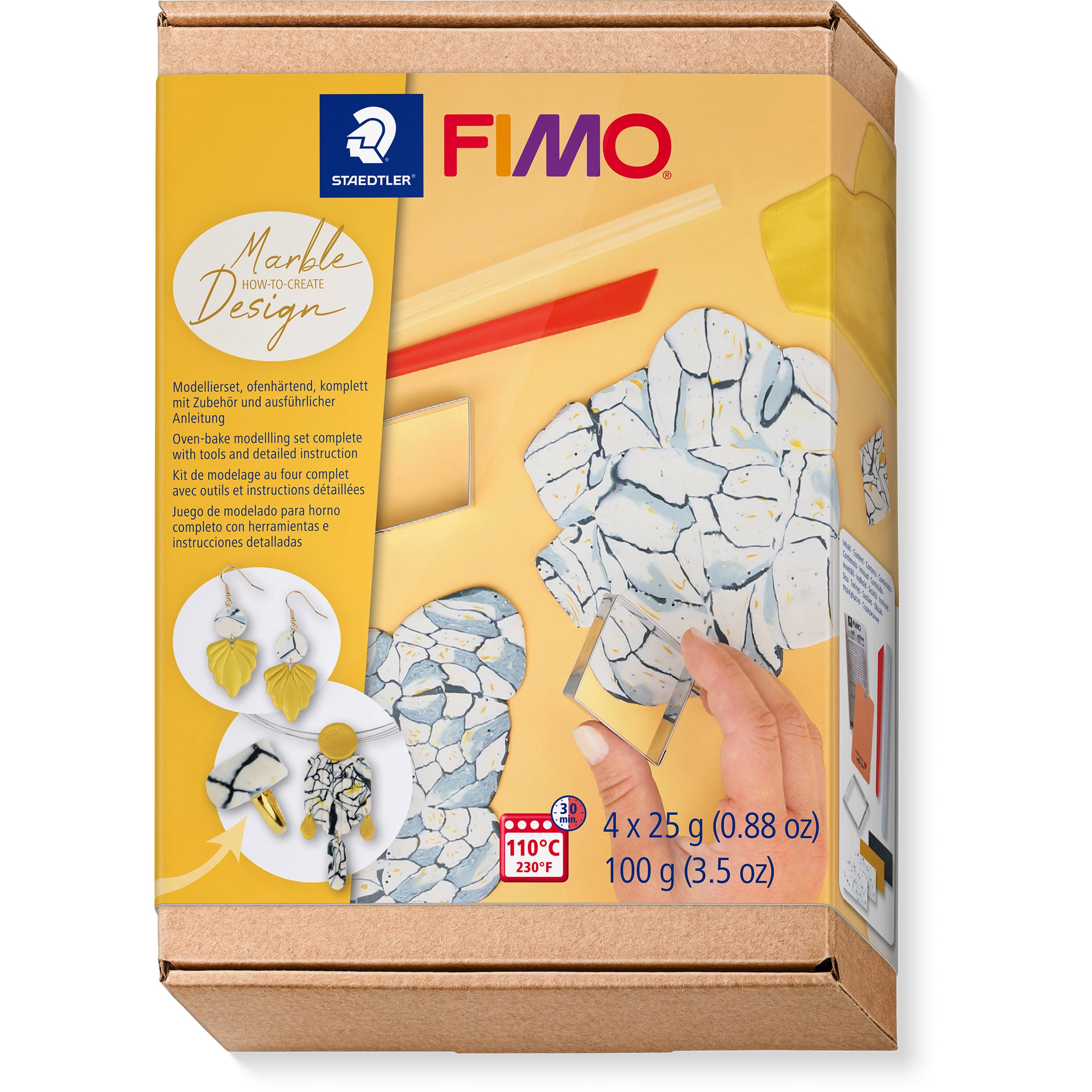 FIMO-8025HTC5-4007817151877 FIMO Modellierset 4x25g 8025HTC5 Marmor Design – Hochwertig & günstig bei ShopDeca