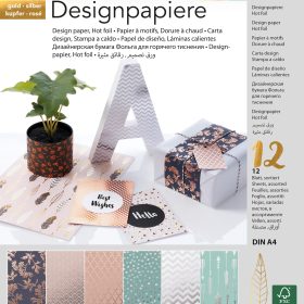 FOLIA Folia Designpapier 11549 Hot Foil, 12 Blatt A4