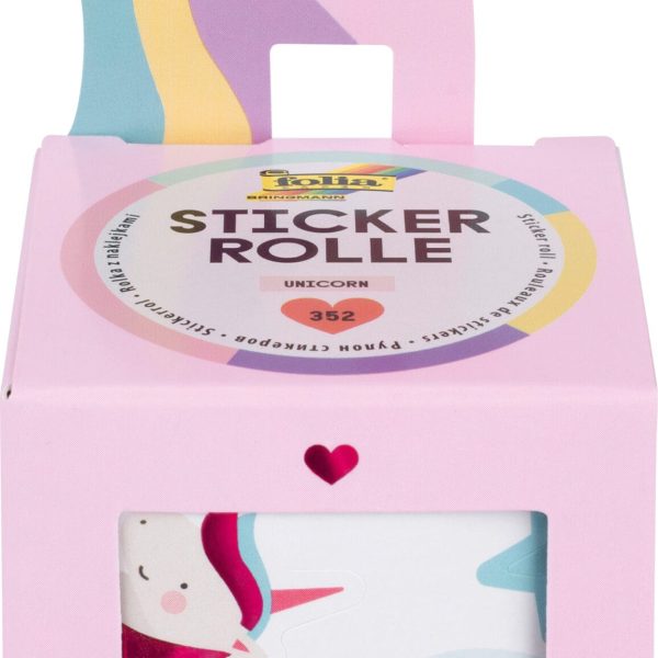 FOLIA Stickerrolle Einhorn 4m 27102 pink