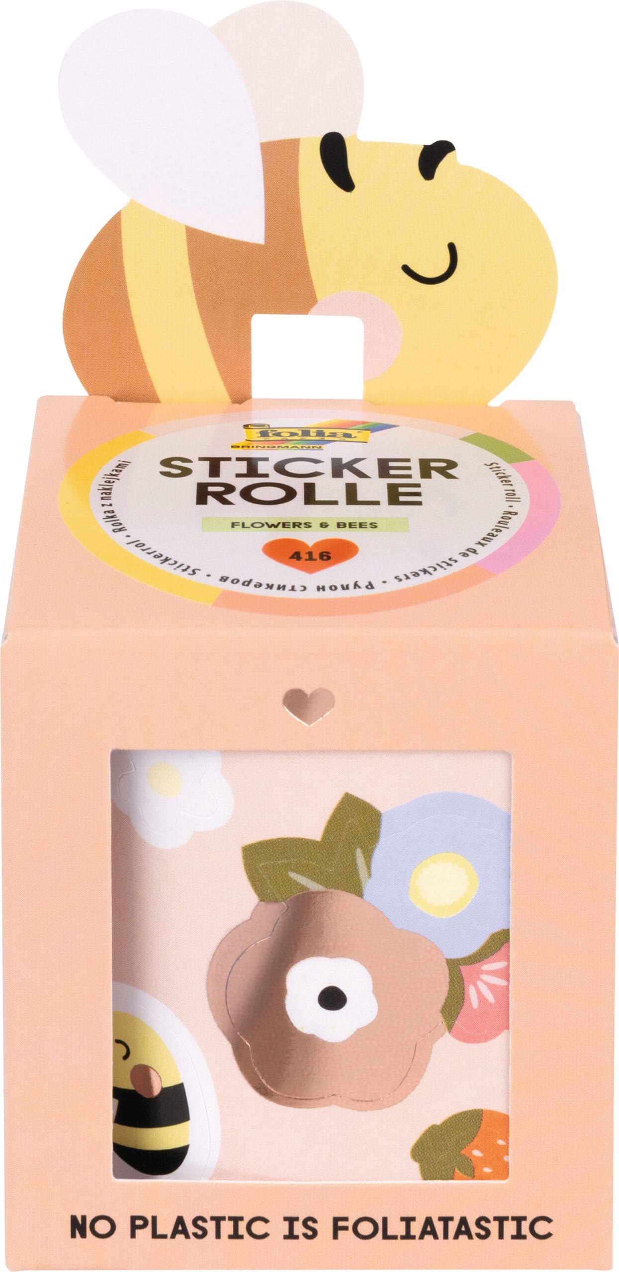 FOLIA-27104-4001868130256 FOLIA Stickerrolle 4m 27104 Flowers & Bees 416 Teile – Hochwertig & günstig bei ShopDeca