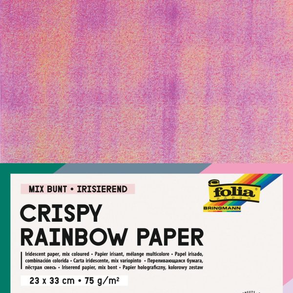 FOLIA Regenbogenpapier 75g,23x33cm 310409 Crispy, Mix Bunt
