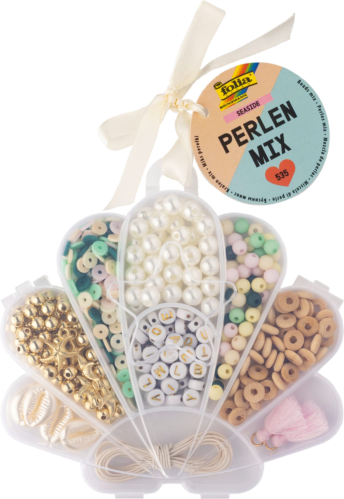 FOLIA-32020-4001868133257 FOLIA Perlen Mix 32020 Seaside 535 Teile – Hochwertig & günstig bei ShopDeca
