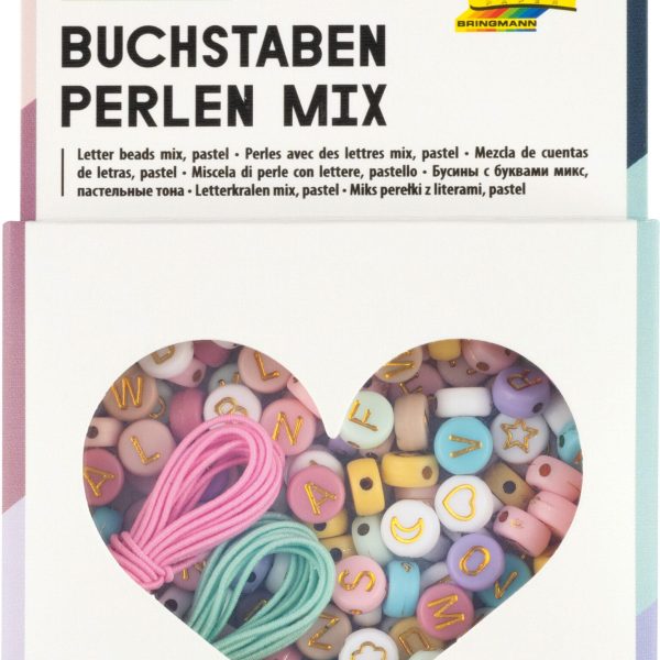 FOLIA Perlen Mix Buchstaben 32024 Pastell