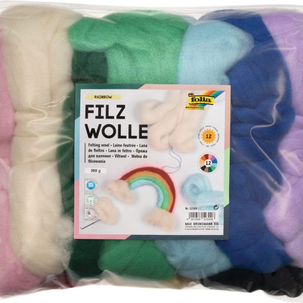 FOLIA Filzrolle Regenbogen 350g 52309 Rainbow
