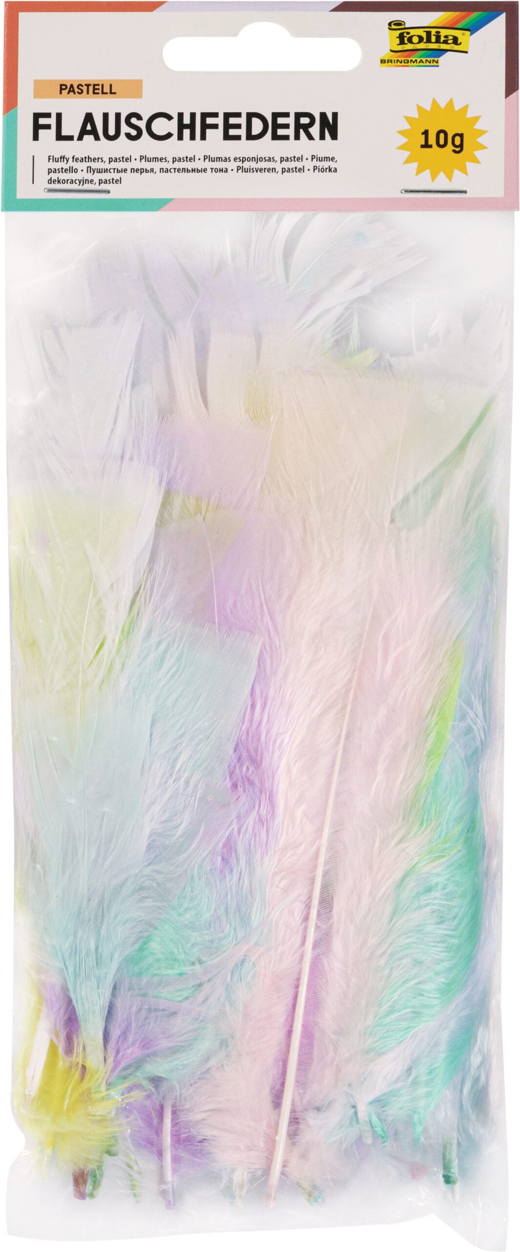 FOLIA-53219-4001868081374 FOLIA Flauschfedern 10g 53219 Pastell – Hochwertig & günstig bei ShopDeca